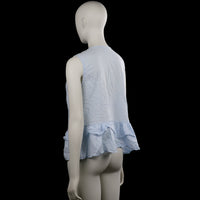 Blouse - Light Blue & White - Size S