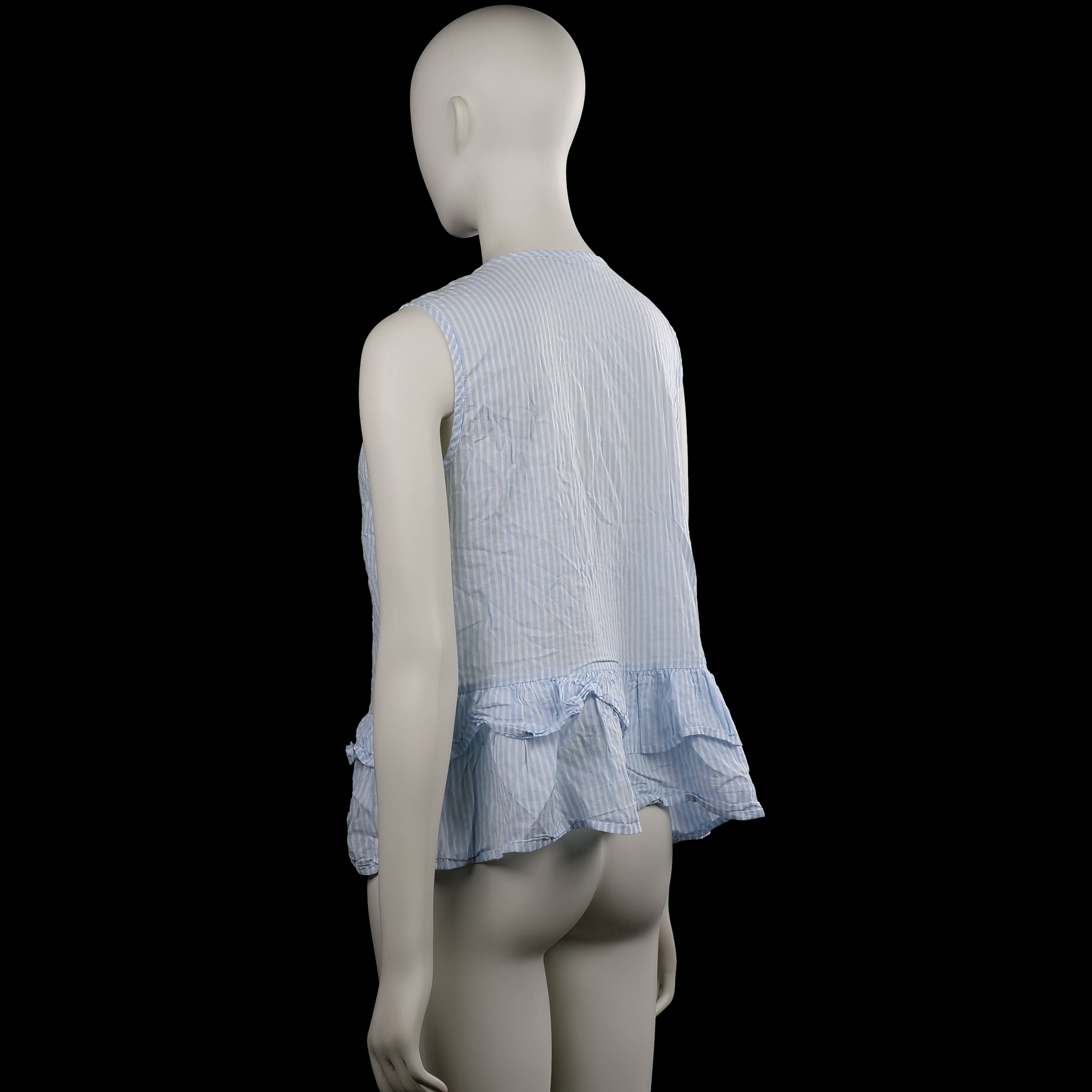 Blouse - Light Blue & White - Size S
