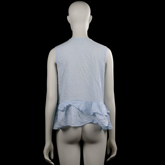 Blouse - Light Blue & White - Size S
