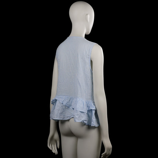 Blouse - Light Blue & White - Size S