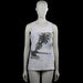 Jean Pascale - Tank top - White & Black - Size S - White sleeveless top with a round neck and straight hem. Features a large black printed graphic on the front.