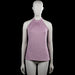 Gomorn - Tank top - Lilac - Size S - Lilac solid sleeveless top with a high neckline and a straight hem. Features a small back keyhole with a button closure at the neck.