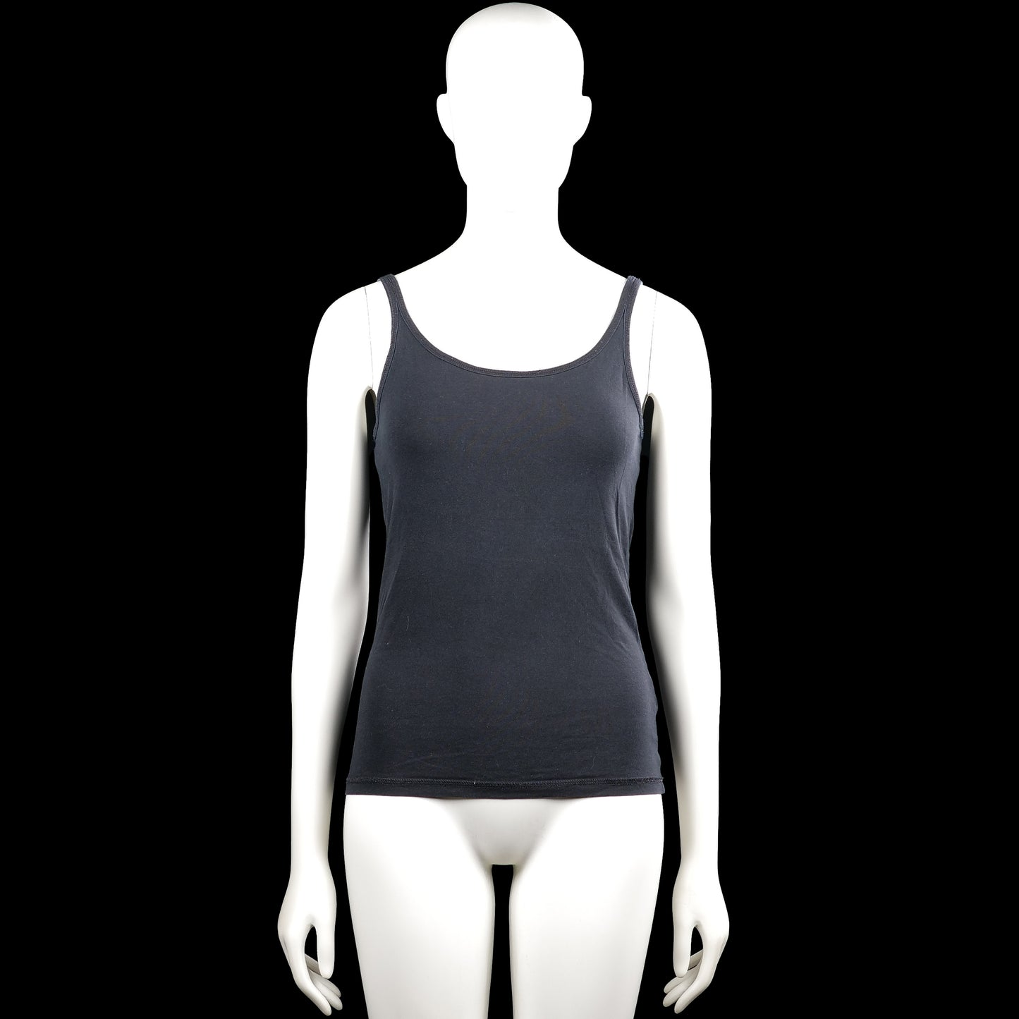 H&M Divided - Tank top - Charcoal - Size M - Charcoal solid sleeveless tank top with shoulder straps and a scoop neckline. Straight hem with visible edge stitching.