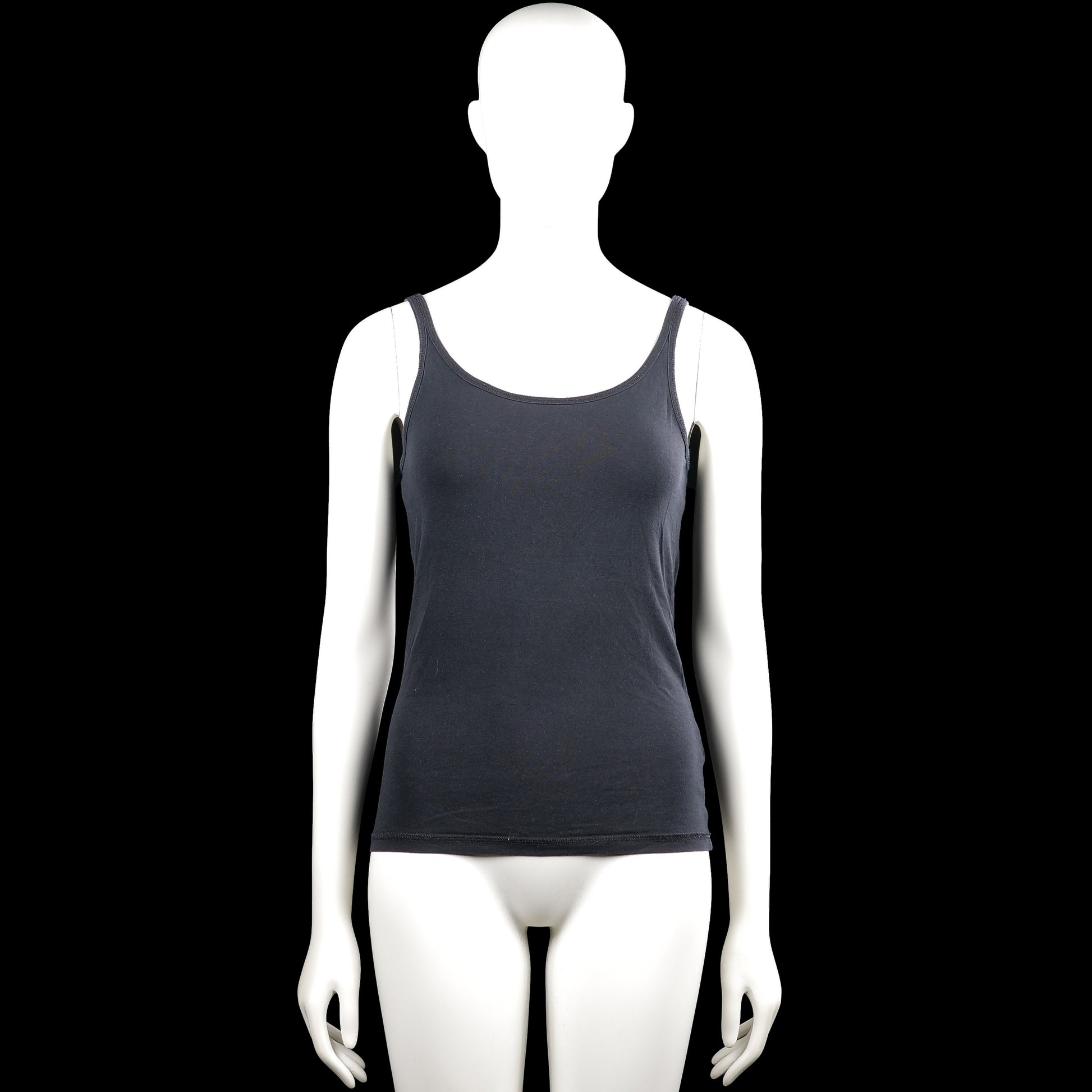H&M Divided - Tank top - Charcoal - Size M - Charcoal solid sleeveless tank top with shoulder straps and a scoop neckline. Straight hem with visible edge stitching.
