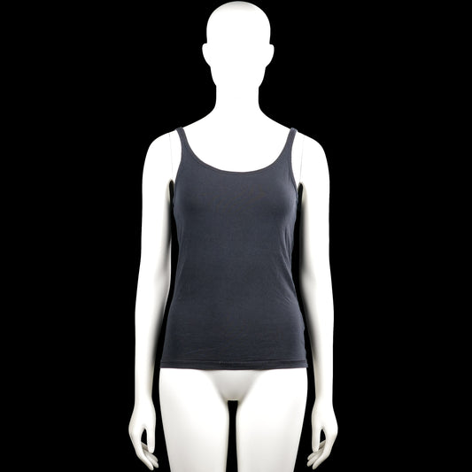 H&M Divided - Tank top - Charcoal - Size M - Charcoal solid sleeveless tank top with shoulder straps and a scoop neckline. Straight hem with visible edge stitching.