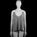 Shein - Tank top - Gray & White - Size L - Gray sleeveless top with a V-neck and wide white lace shoulder straps. Solid design with a straight hem.