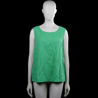 Free/quent - Tank top - Sage - Size L - Sage green solid sleeveless top with a scoop neckline and straight hem. Features a button closure down the center back.