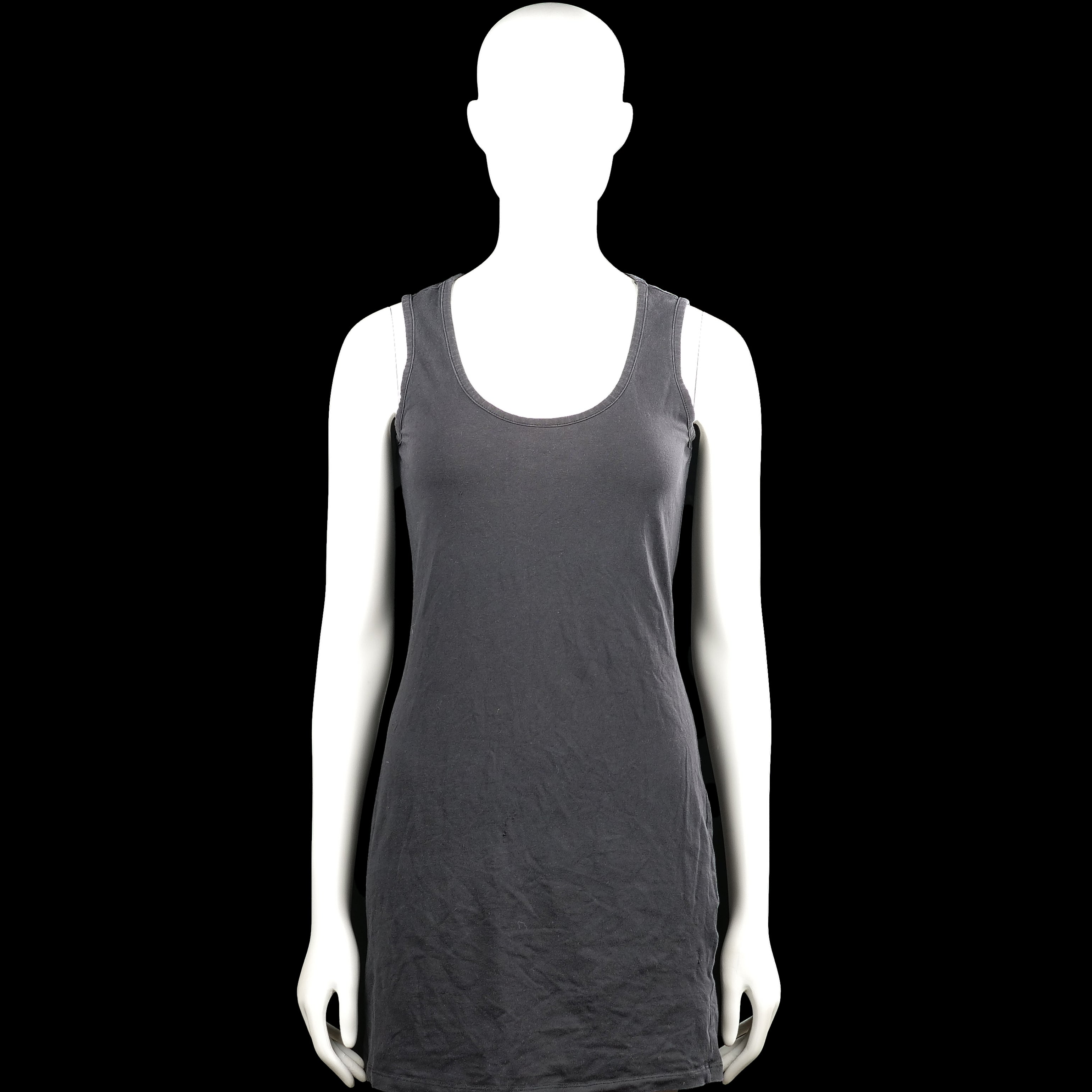 Yest - Tank top - Charcoal - Size M - Charcoal solid sleeveless top with a scoop neckline and wide shoulder straps. Straight hem with plain armhole and neckline edging.