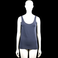 Tank top - Navy - Size M - Navy solid sleeveless tank top with a scoop neckline and wide shoulder straps. Straight hem with no visible closures or pockets.