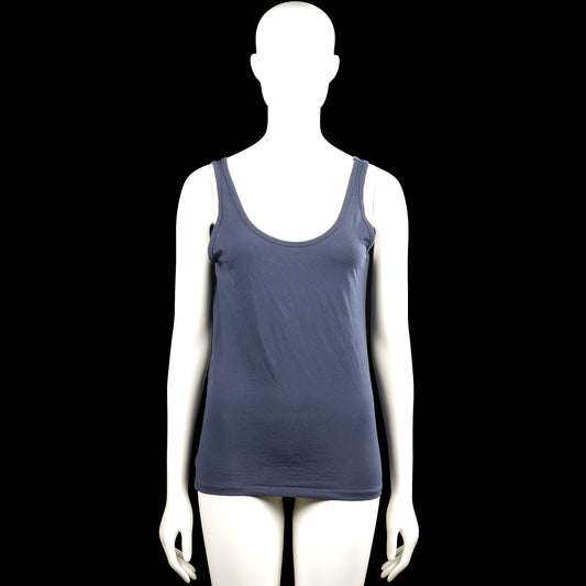 Tank top - Navy - Size M - Navy solid sleeveless tank top with a scoop neckline and wide shoulder straps. Straight hem with no visible closures or pockets.