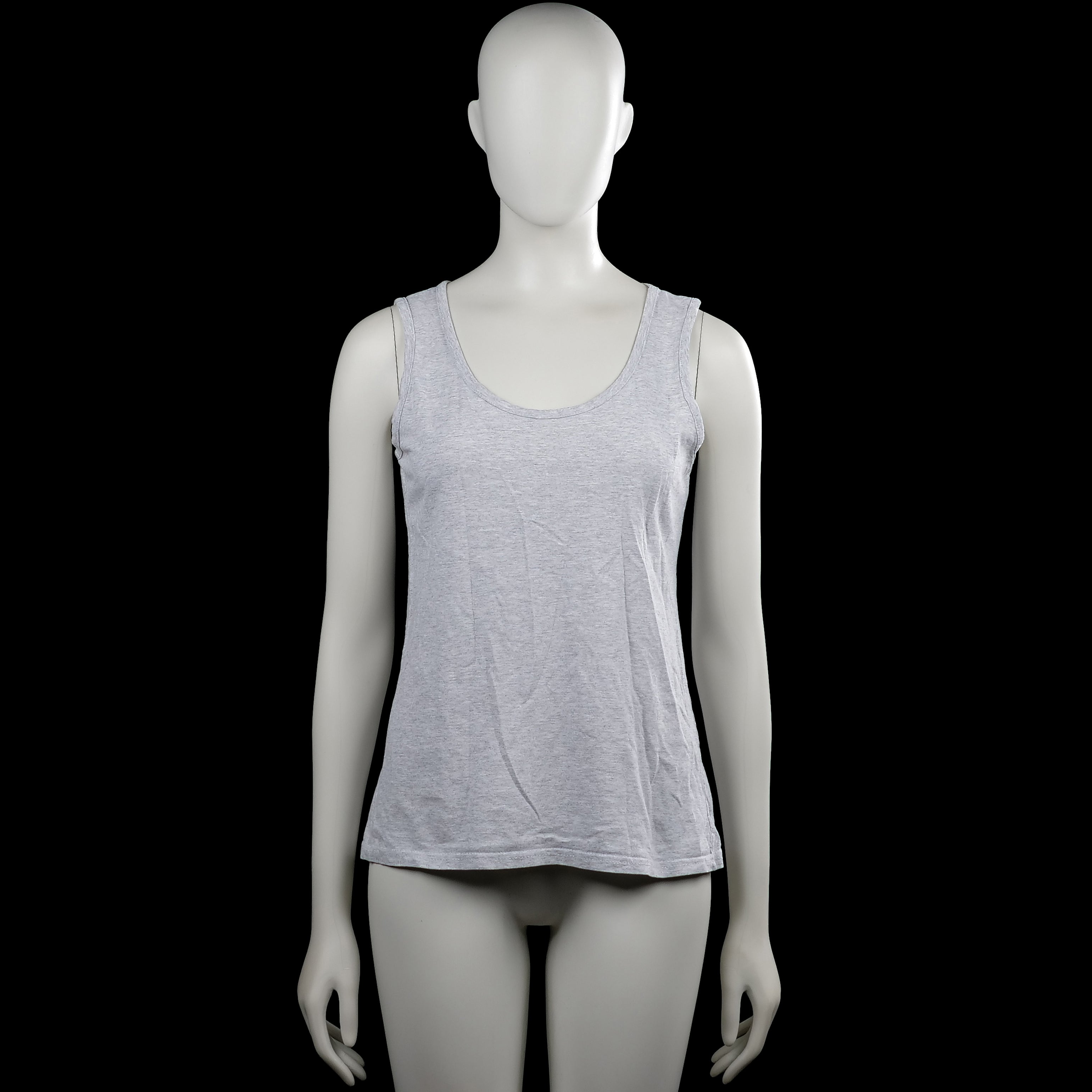 Fruit Of The Loom - Tank top - Light Gray - Size M - Light gray solid sleeveless tank top with a scoop neckline. Straight hem with plain armhole and neckline trim.