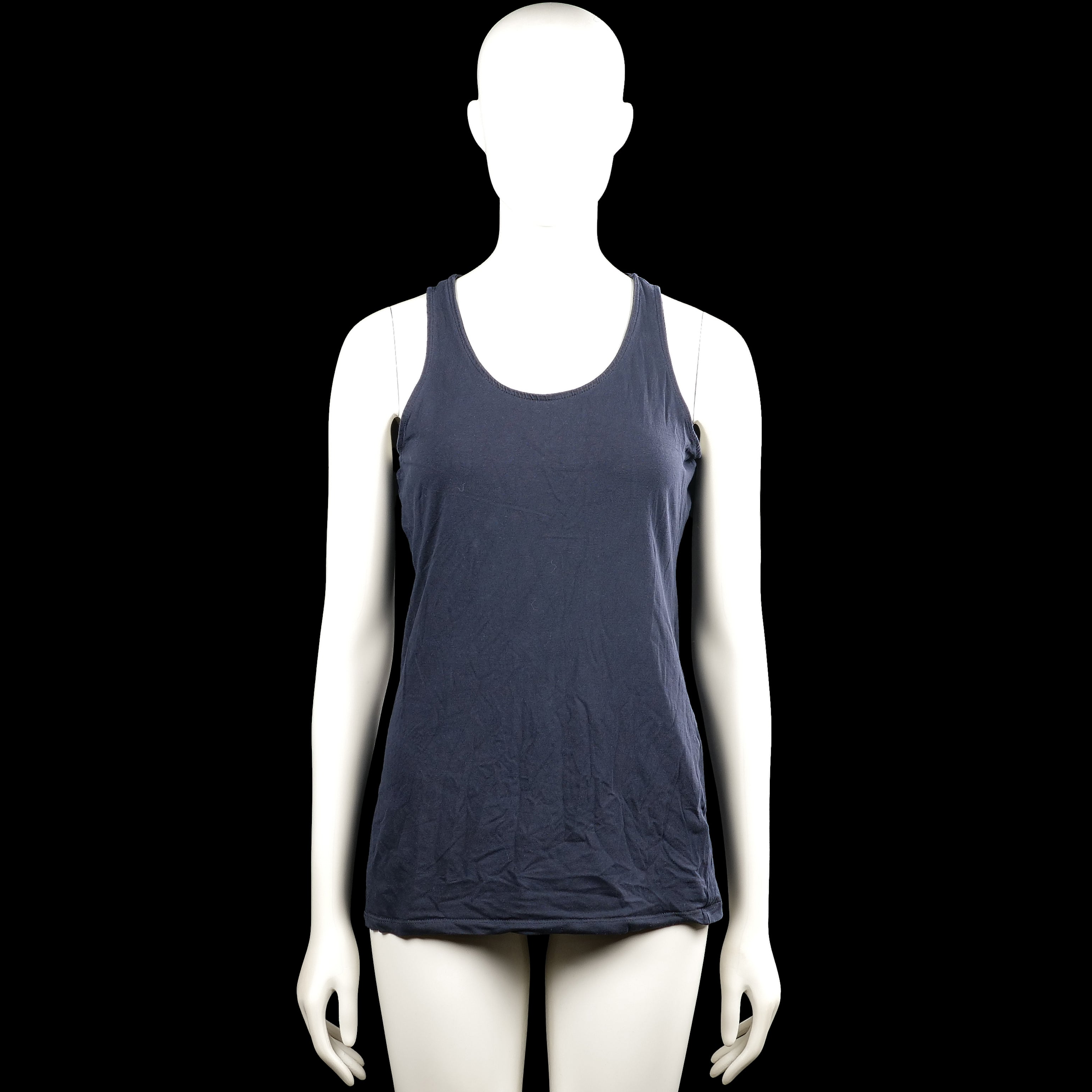 H&m basic - Tank top - Navy - Size M - Navy solid sleeveless top with a scoop neckline and wide shoulder straps. Straight hem with no visible closures or pockets.
