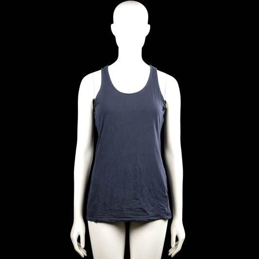 H&m basic - Tank top - Navy - Size M - Navy solid sleeveless top with a scoop neckline and wide shoulder straps. Straight hem with no visible closures or pockets.