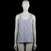 Flash Women - Tank top - White & Royal Blue - Size M - White sleeveless top with a blue and pink floral pattern and a scoop neck. Features plain armholes and a straight hem.