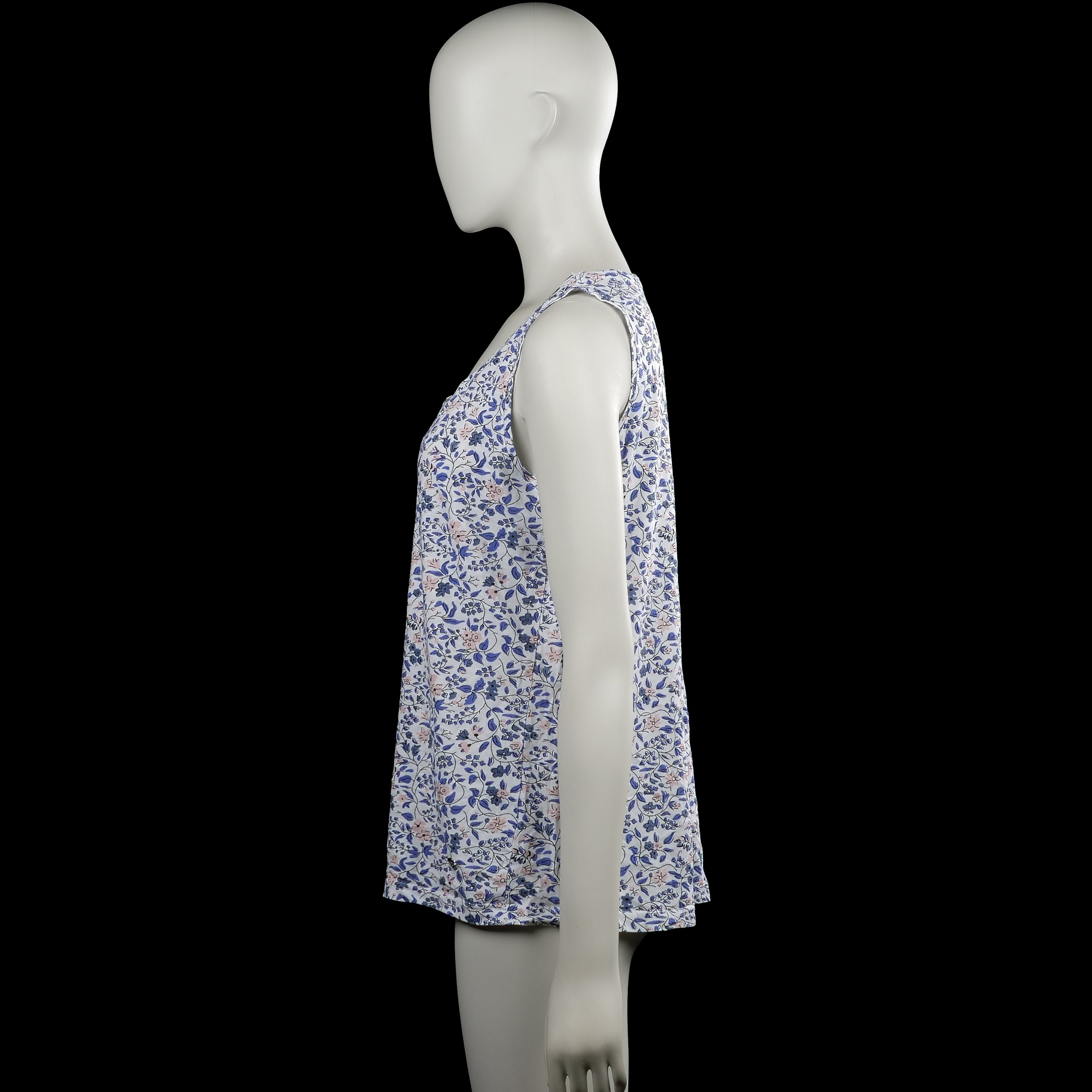 Tank top - White & Royal Blue - Size M