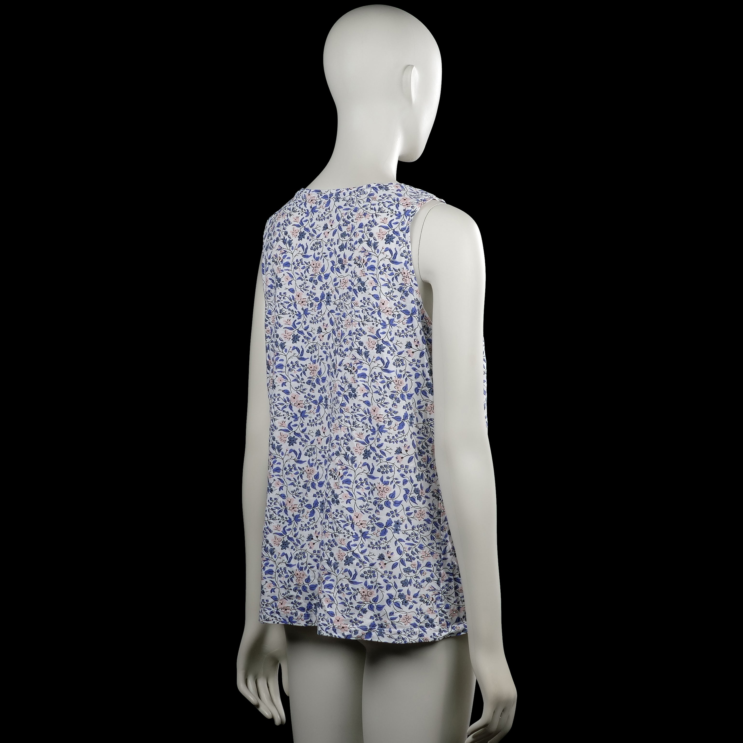 Tank top - White & Royal Blue - Size M