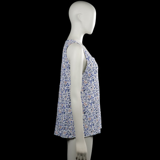 Tank top - White & Royal Blue - Size M