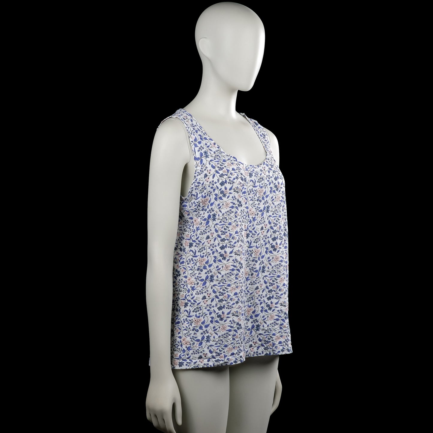 Tank top - White & Royal Blue - Size M