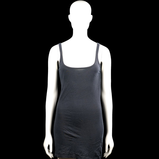 H&M - Tank top - Charcoal - Size S - Charcoal solid sleeveless top with shoulder straps and a scoop neckline. Straight hem with no visible closures or pockets.