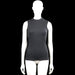 157 - Tank top - Black - Size M - Black solid sleeveless top with a mock neck. Straight hem with side slits.