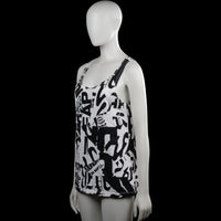 Tank top - White & Black - Size M