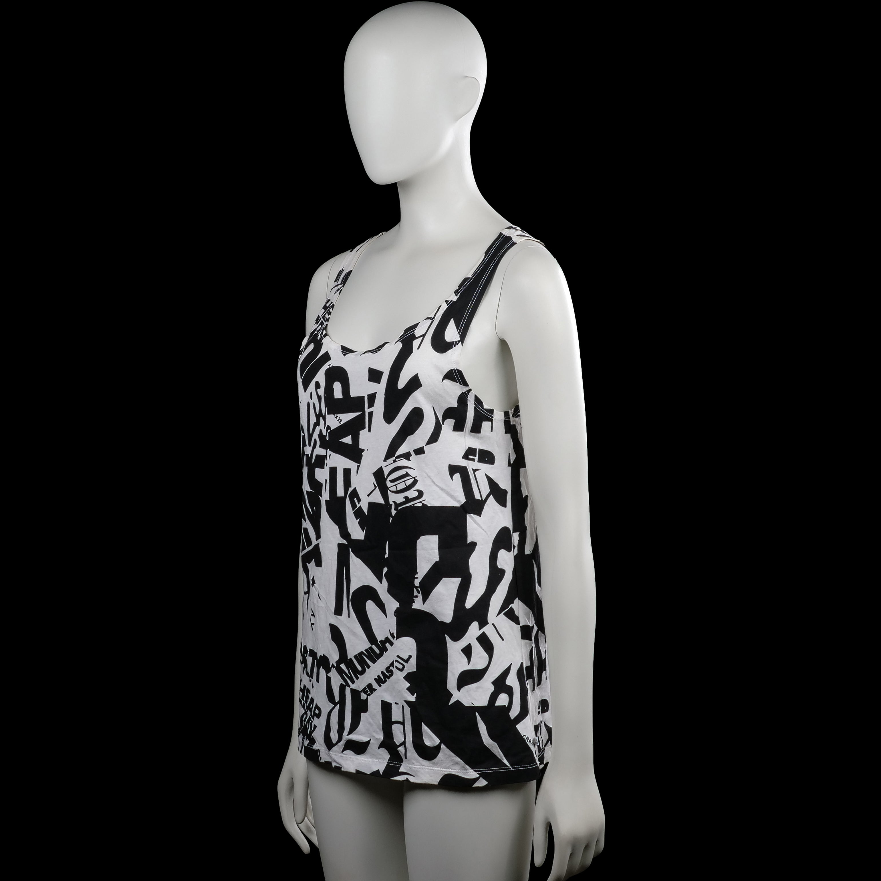 Tank top - White & Black - Size M