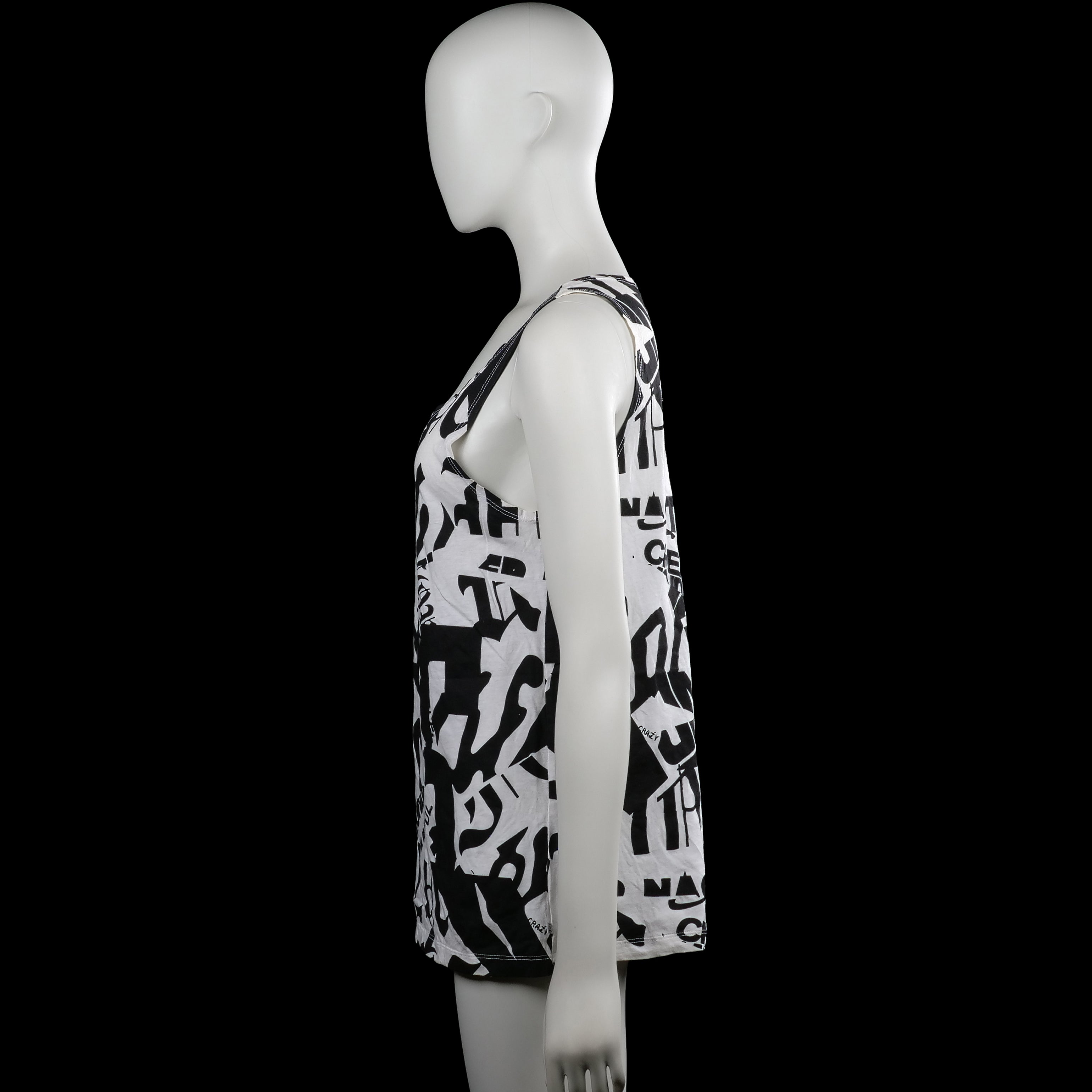 Tank top - White & Black - Size M