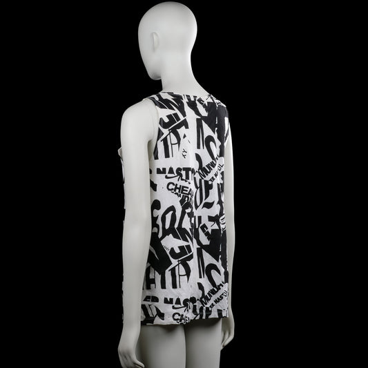 Tank top - White & Black - Size M
