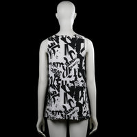 Tank top - White & Black - Size M