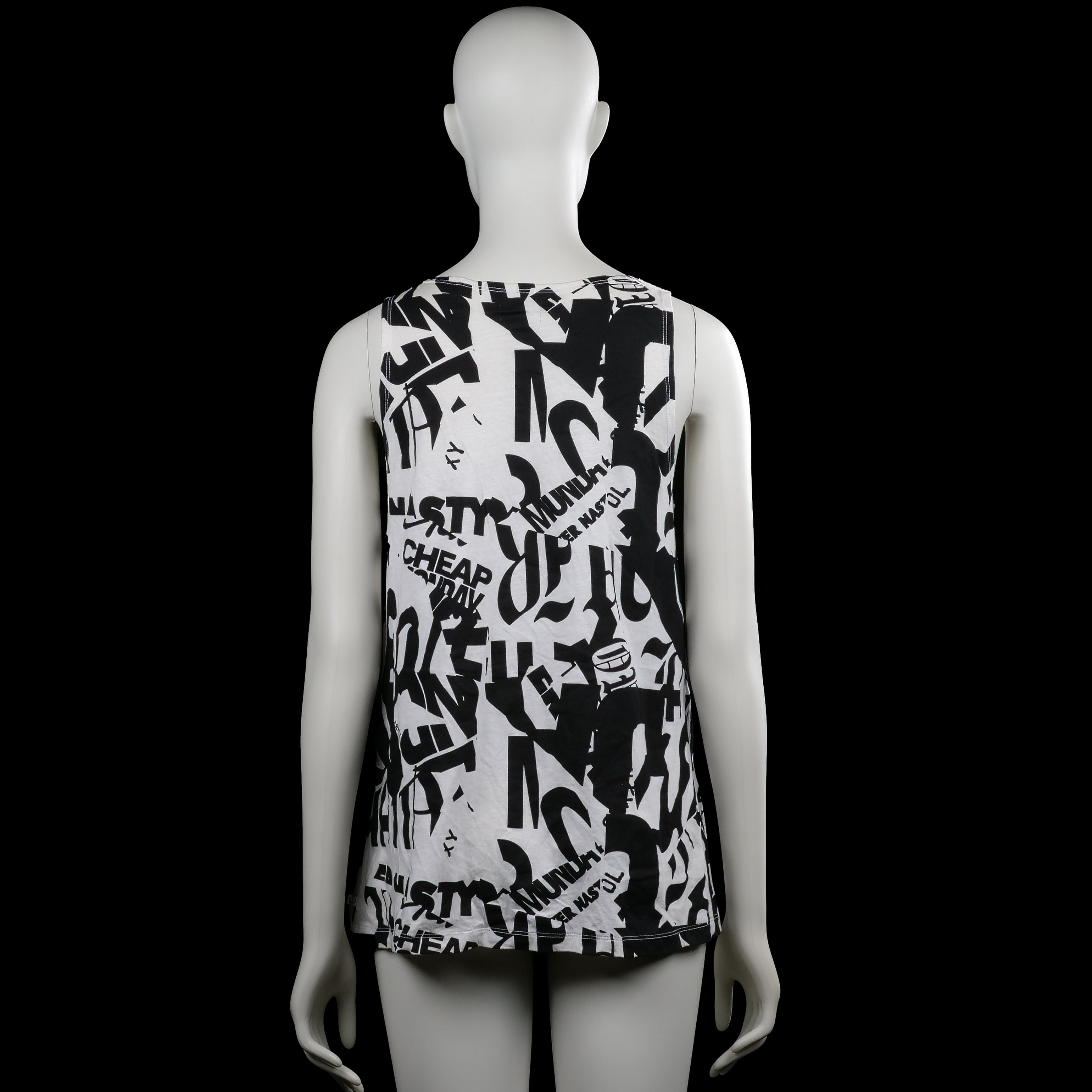 Tank top - White & Black - Size M