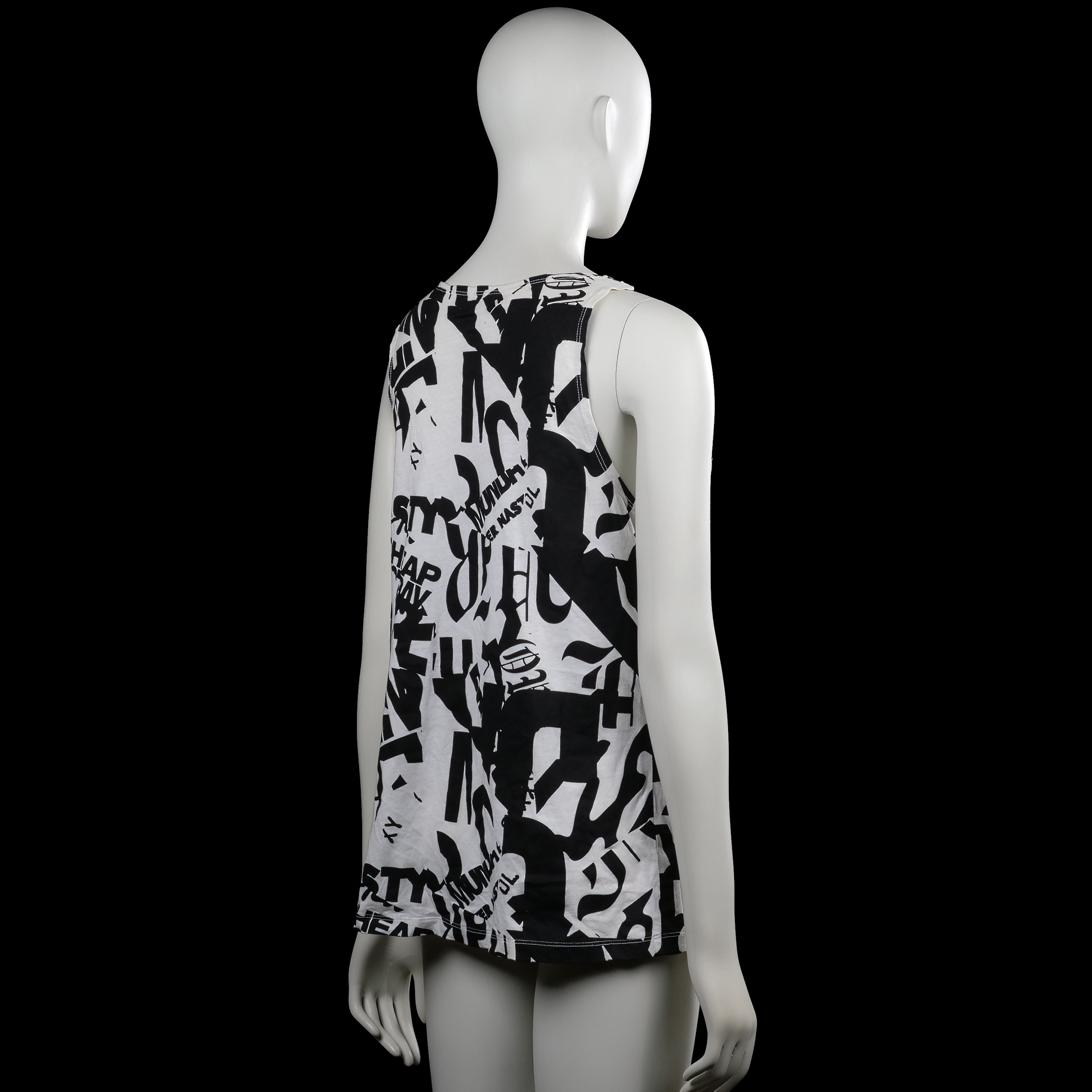 Tank top - White & Black - Size M