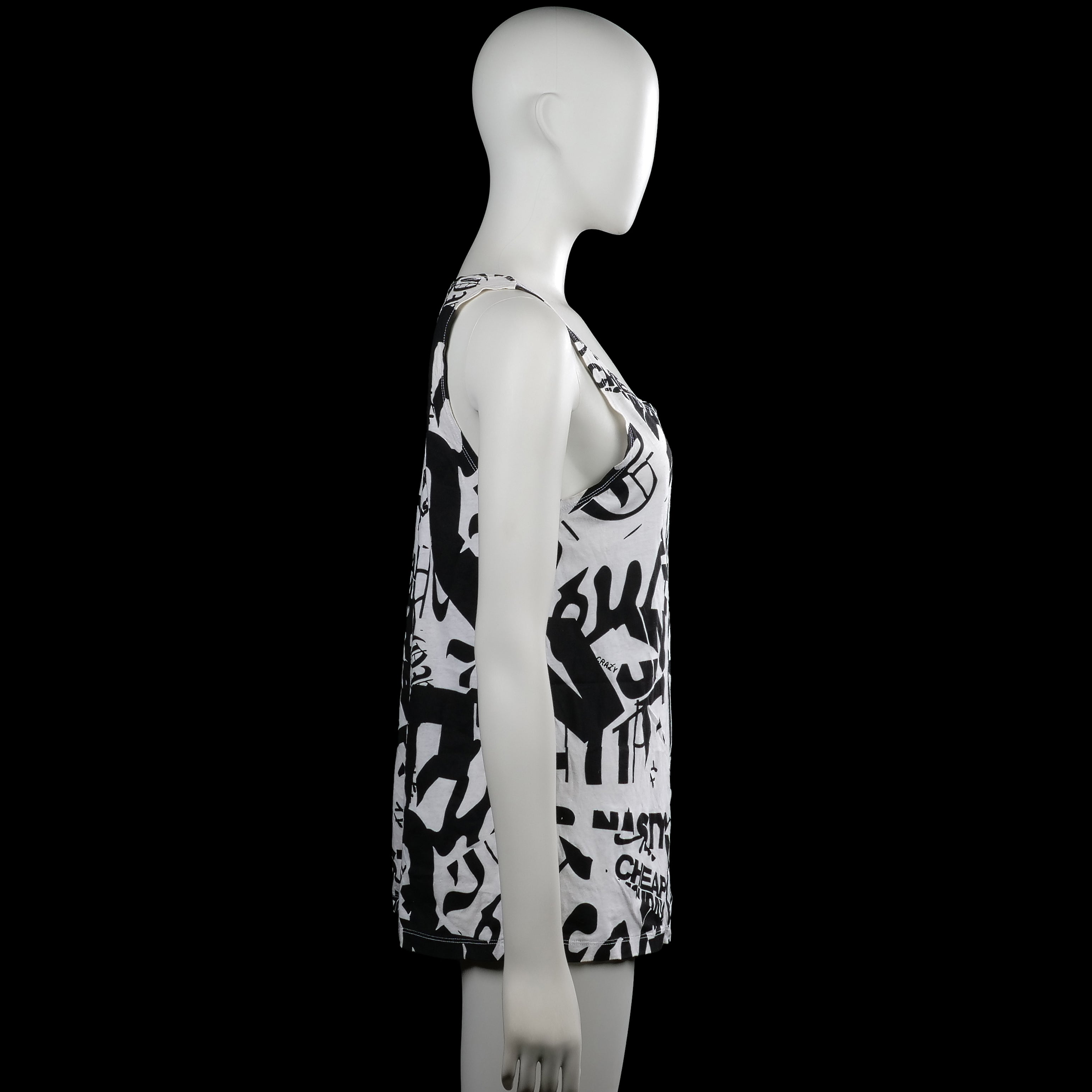Tank top - White & Black - Size M