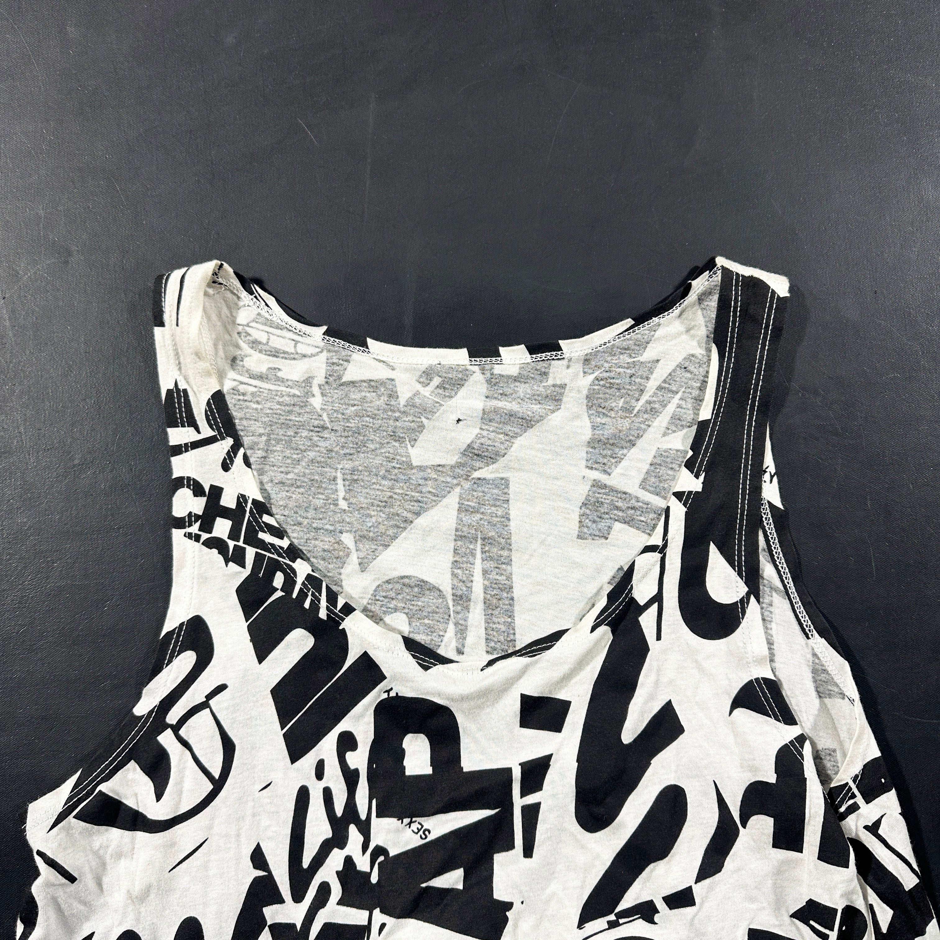Tank top - White & Black - Size M