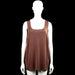 Tunic - Brown & Purple - Size L - Brown sleeveless top with a scoop neckline and straight hem. Features a subtle purple printed design on the front and back.