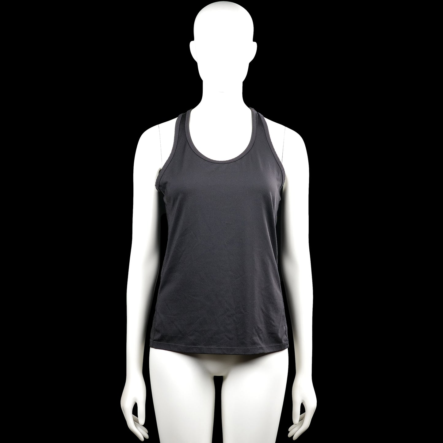 H&M - Tank top - Charcoal - Size M - Charcoal solid sleeveless tank top with a scoop neckline and racerback. Straight hem with plain armhole and neckline trim.