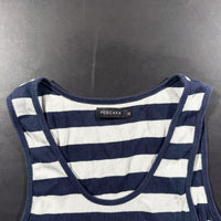 Tank top - White & Navy - Size M