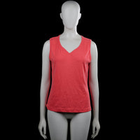 Setterlaine - Tank top - Red - Size L - Red solid sleeveless top with a V-neckline and plain armhole trim. Straight hem with no visible closures.
