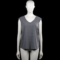 Shein - Tank top - Gray - Size M - Gray solid sleeveless top with a V-neckline and wide armholes. Straight hem with plain sleeve and neckline edges.