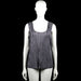 Kaul - Tank top - Gray & Black - Size M - Gray and black striped sleeveless top with a scoop neckline and a straight hem. Features long open side panels and a small back neck closure.