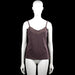 Promiss - Tank top - Purple - Size L - Purple solid camisole with thin shoulder straps and a scoop neckline with lace trim at the front. Straight hem.