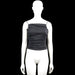 Noisy May - Tank top - Black - Size XS - Black solid sleeveless top with thin shoulder straps and a straight neckline. Ruched sides with a tie closure at the back and a straight hem.