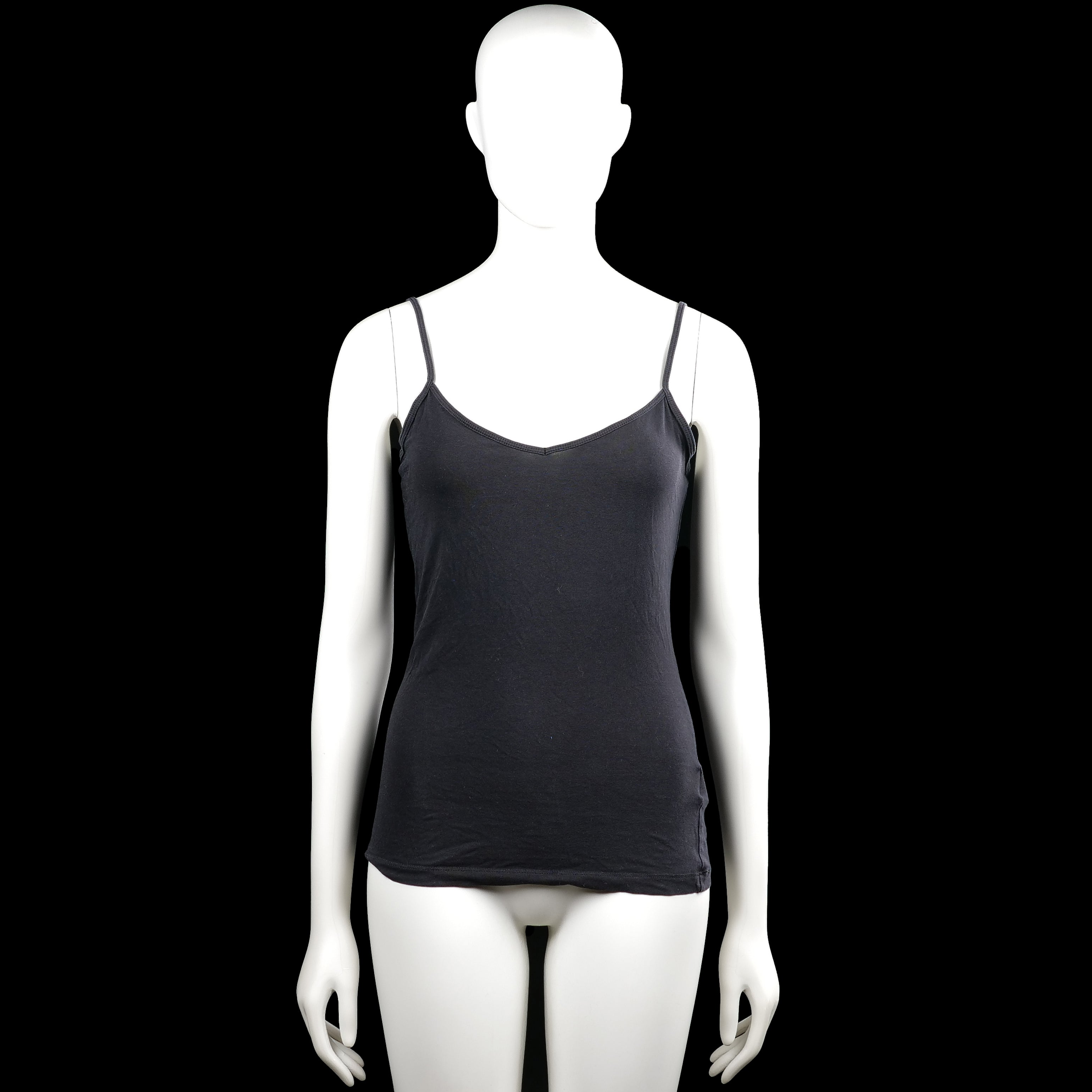 H&m basics - Tank top - Black - Size S - Black solid camisole with thin shoulder straps and a V-neckline. Features a straight hem.
