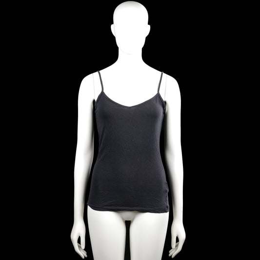 H&m basics - Tank top - Black - Size S - Black solid camisole with thin shoulder straps and a V-neckline. Features a straight hem.