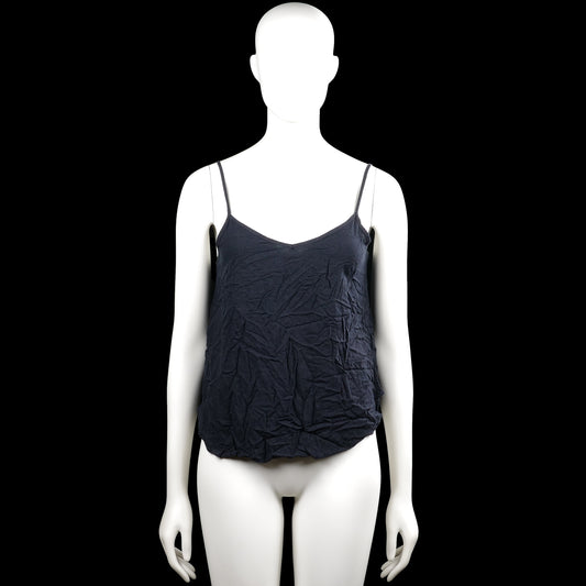 Tank top - Navy - Size S - Navy solid camisole top with thin spaghetti straps and a V-neckline. Straight hem with no visible closures.