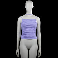 Noisy May - Tank top - Lavender - Size XS - Lavender solid strapless top with thin shoulder straps and an additional tie strap around the neck. Ruched sides with a straight hem.