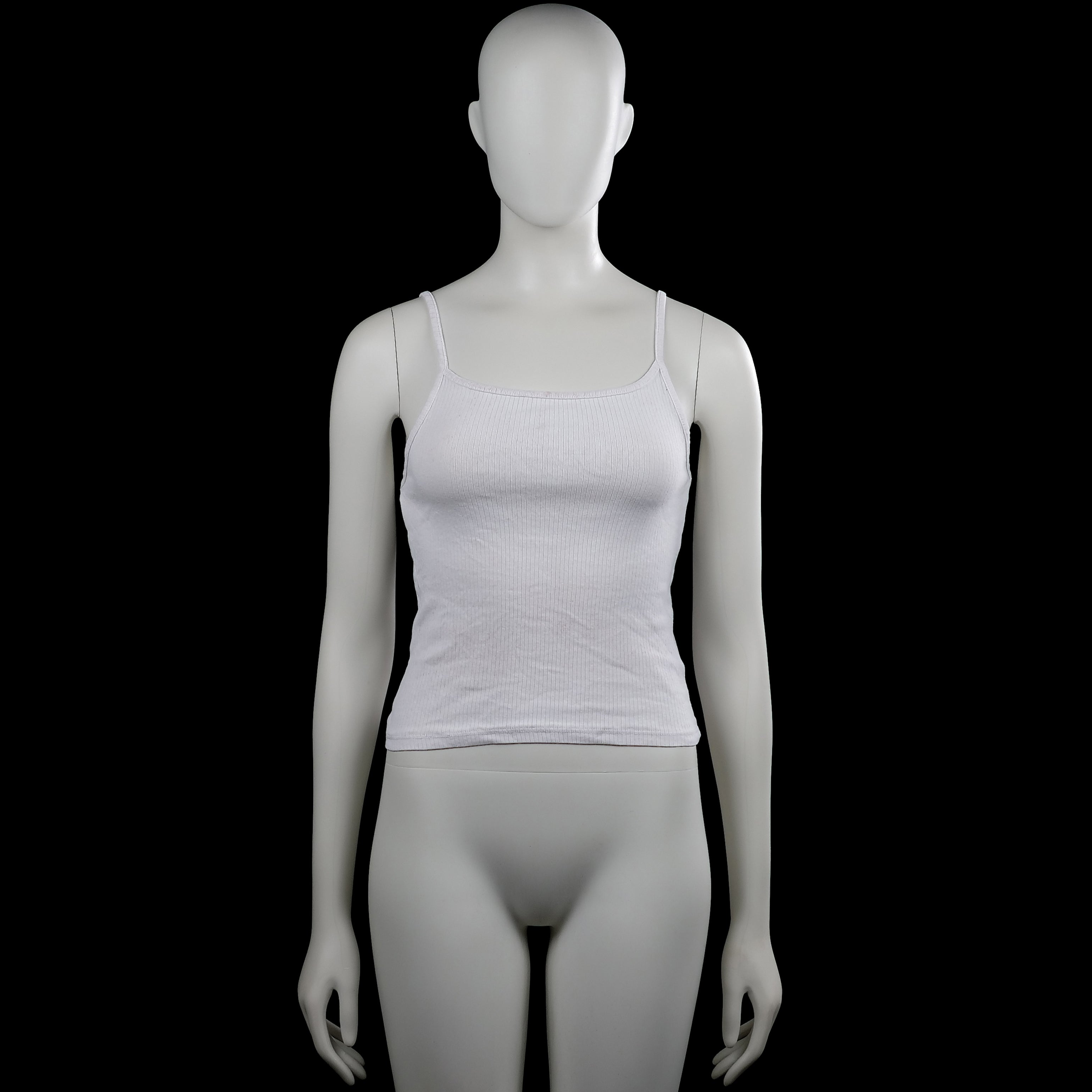 H&M - Tank top - White - Size 146, 152 - White solid ribbed camisole with thin shoulder straps and a squared neckline. Straight hem with plain armholes and neckline trim.