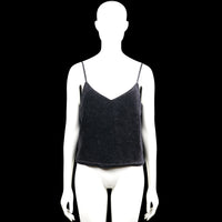 Juicy Couture - Tank top - Black - Size L - Black solid camisole top with thin shoulder straps and a V-neckline. Features a straight hem.