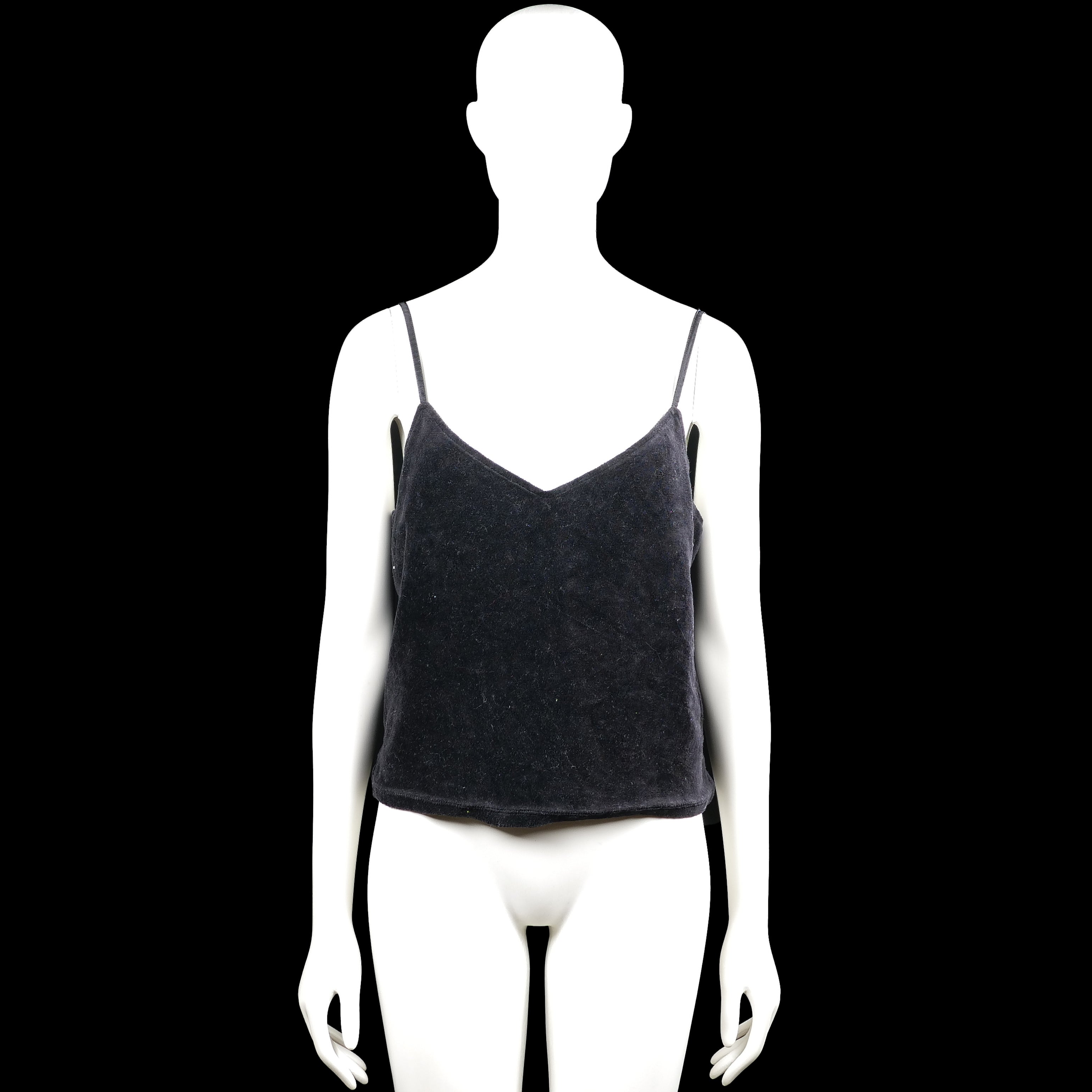 Juicy Couture - Tank top - Black - Size L - Black solid camisole top with thin shoulder straps and a V-neckline. Features a straight hem.