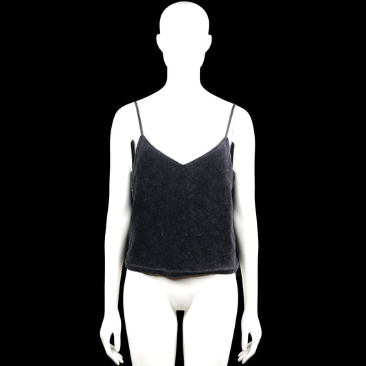 Juicy Couture - Tank top - Black - Size L - Black solid camisole top with thin shoulder straps and a V-neckline. Features a straight hem.