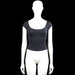 Garage - T-shirt - Black - Size XS - Black solid short-sleeve top with a scoop neckline and plain cuffs. Straight hem with no visible closures.